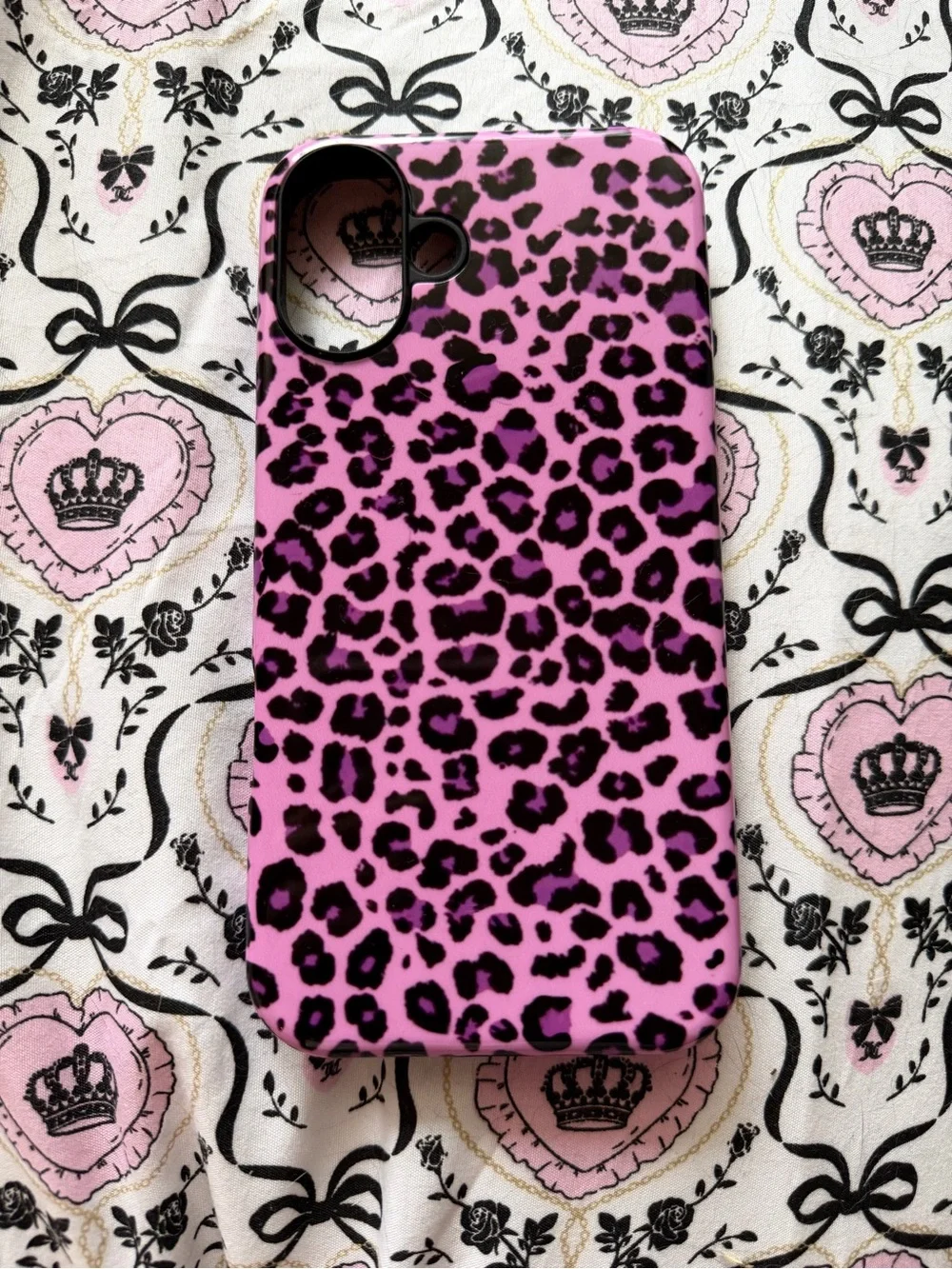 Pink Leopard Print iPhone 16 plus Case